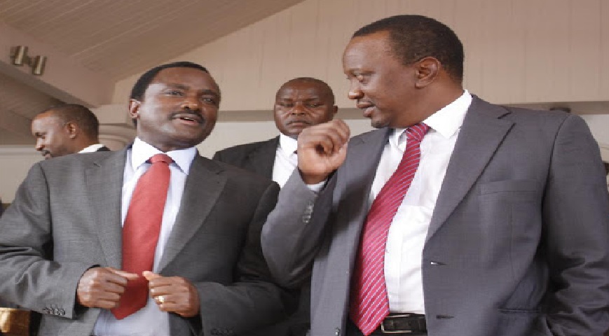 Wiper party leader Kalonzo Musyoka  and former president Uhuru Kenyatta